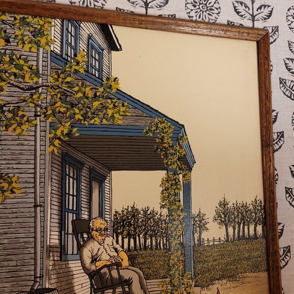 Signed & Numbered H. Hargrove "Country Living" Print With Wood Frame - Picture 7 of 13